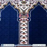 فرش سجاده ای طرح پنجره فولادی آبی تیره 440 شانه کد 40581