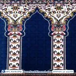 فرش سجاده ای طرح پنجره فولادی آبی تیره 440 شانه کد 40581
