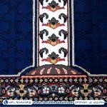 فرش سجاده ای طرح پنجره فولادی آبی تیره 440 شانه کد 40581