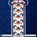فرش سجاده ای طرح پنجره فولادی آبی تیره 440 شانه کد 40581