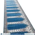 فرش سجاده ای طرح پنجره فولادی 440 شانه آبی روشن کد 40582