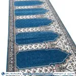 فرش سجاده ای طرح پنجره فولادی 440 شانه آبی روشن کد 40582