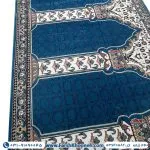 فرش سجاده ای طرح پنجره فولادی 440 شانه آبی روشن کد 40582