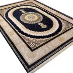 فرش طرح صدرا 1200 شانه آبی کاربنی