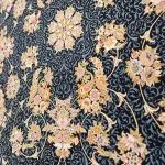 فرش طرح گلفام سرمه ای گل برجسته