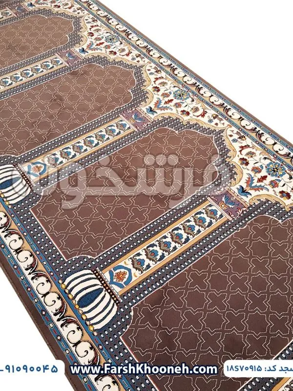 سجاده فرش محراب گردویی 700 شانه کد 18S70915