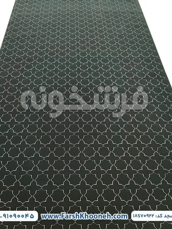 فرش سجاده ساده طرح پنجره فولادی سبز 700 شانه کد 70922 - فرشخونه