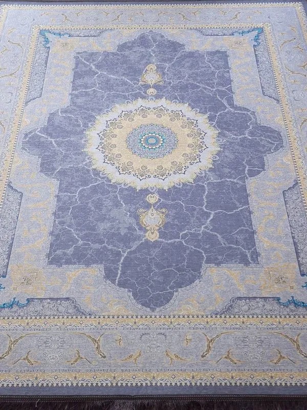فرشینه فرش طرح نسیم رنگ طوسی کد 5016