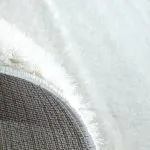فرش شگی فلوکاتی طرح سوپرشگی رنگ کرم کد 820453