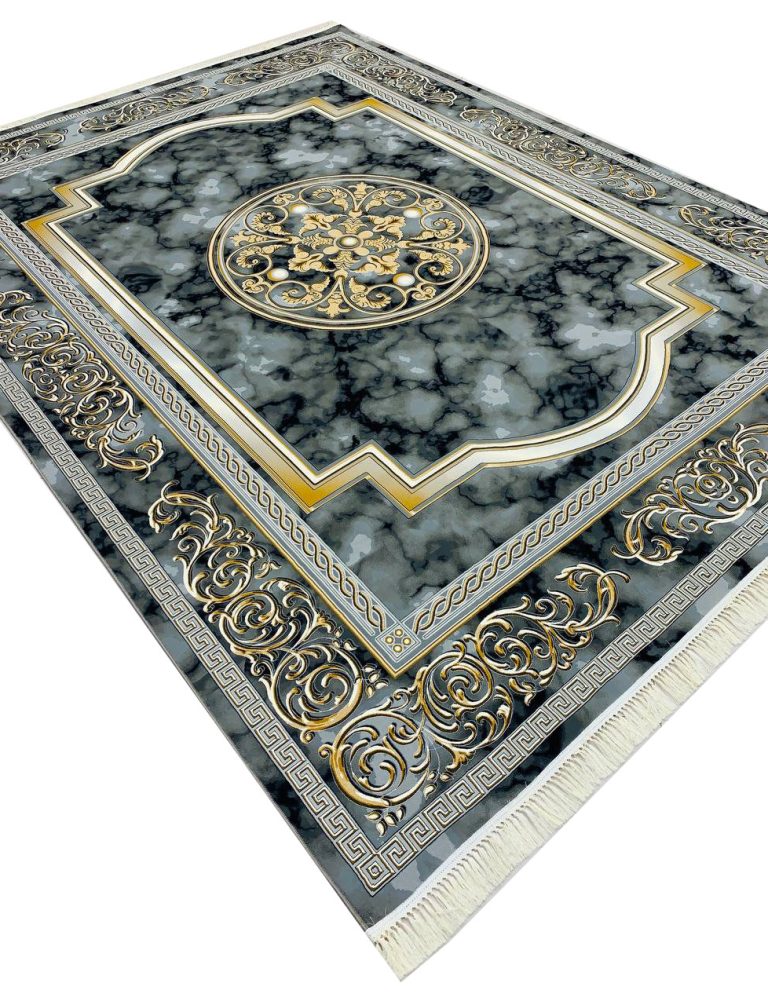 فرش طرح هلن دودی 1200 شانه طلاکوب