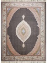 فرش ریز ماهی طرح مدال سرمه ای غیر برجسته 1200 شانه کد 20844 - فرشخونه