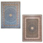 فرش طرح سلطانیه آبی و سرمه ای 1200 شانه ساده کد 20926 - Image 2
