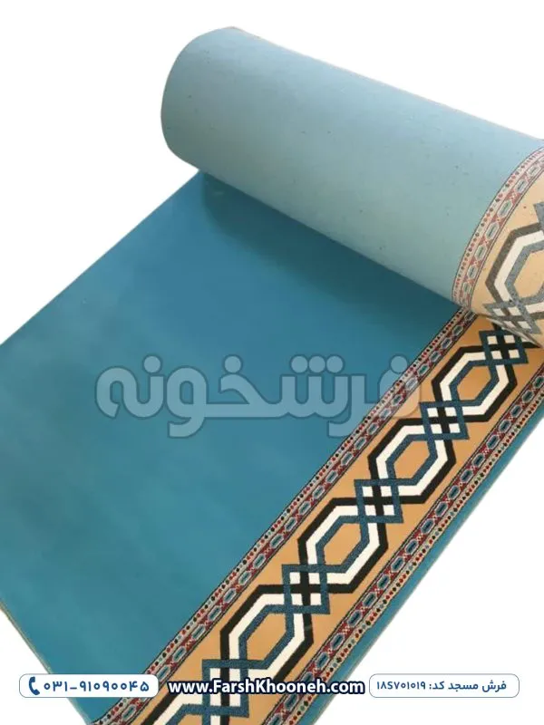 فرش تشریفات لوزی رنگ آبی فیروزه ای 700 شانه کد 1019 - فرشخونه