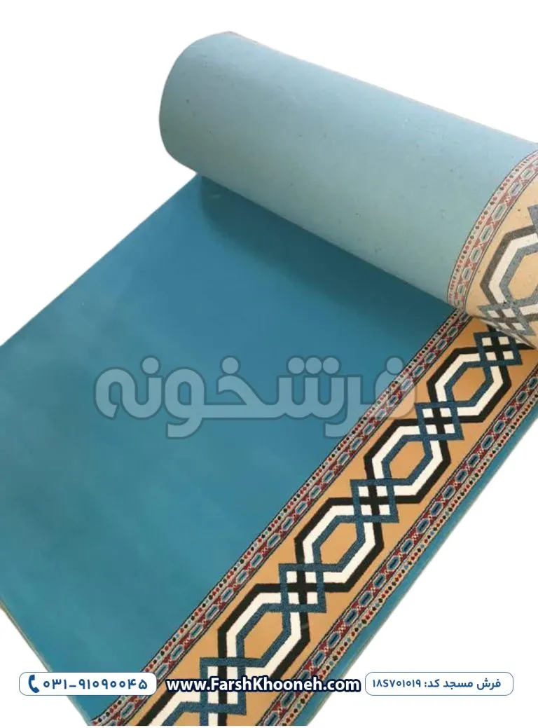 فرش تشریفات لوزی رنگ آبی فیروزه ای 700 شانه کد 1019 - فرشخونه