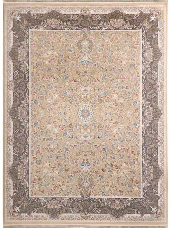 فرش افشان اسطوره رنگ بژ 1000 شانه تراکم 3000 کد F101419 - فرشخونه