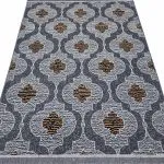 گلیم ماشینی طرح قاب بیضی دودی 320 شانه کد 6107017 - فرشخونه