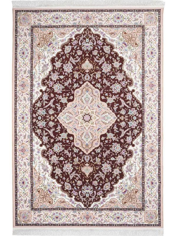 فرش کلاریس اصیل 1200 شانه رنگ قهوه ای کد 2100935