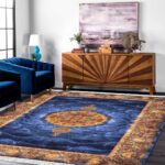 فرش چاپی سه بعدی سرمه ای و خاکستری 1200 شانه کد 2400428 - Image 10