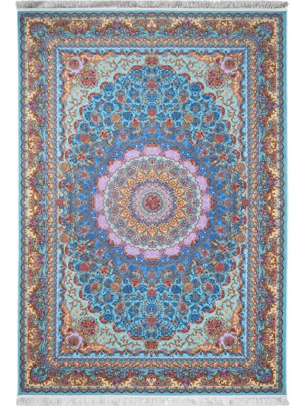 فرش طرح ارتاش رنگ فیروزه ای 1200 شانه غیر برجسته کد 100904