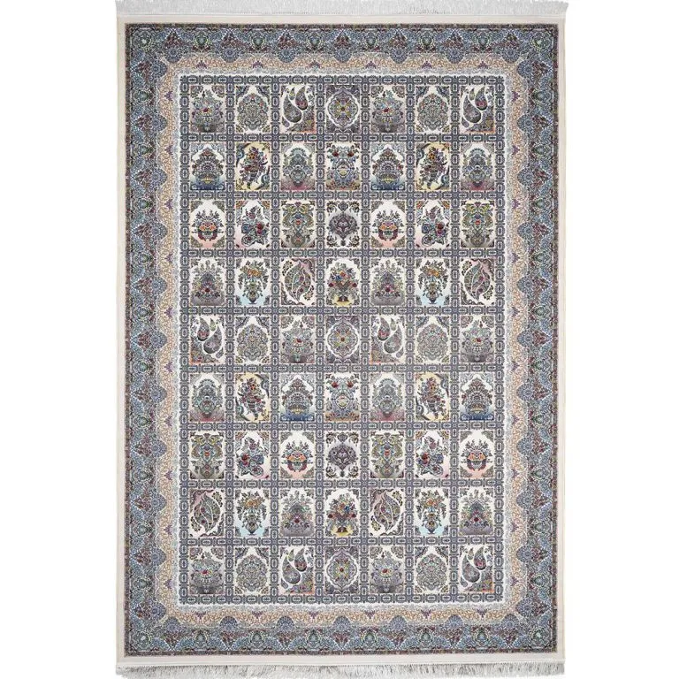 فرش خشتی طرح آلاگل 1200 شانه کرم غیر برجسته کد 100905