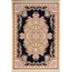 فرش فرانسوی کلاریس طرح ریسه گلدانی سرمه ای 1200 شانه کد 300317