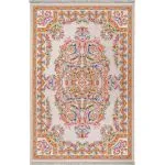 فرش فرانسوی کلاریس طرح ریسه گلدانی طوسی 1200 شانه کد 300317