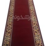 خرید فرش تشریفات زمینه لاکی حاشیه گل طلایی کد 43S103011 - فرشخونه