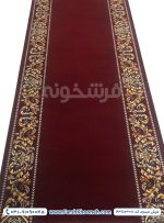 خرید فرش تشریفات زمینه لاکی حاشیه گل طلایی کد 43S103011 - فرشخونه