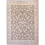 فرش افشان سلطنت طلاکوب گل برجسته 1200 شانه رنگ طوسی کد 731315