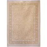 فرش طلاکوب افشان طرح سوگند گل برجسته 1200 شانه کد 731713 رنگ بژ