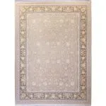 فرش طلاکوب افشان طرح سوگند گل برجسته 1200 شانه کد 731714 رنگ نقره ای