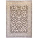 فرش طلاکوب افشان طرح سوگند گل برجسته 1200 شانه کد 731715 رنگ طوسی
