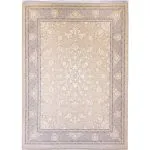 فرش طلاکوب طرح تاج 1200 شانه گل برجسته رنگ بژ کد 731813