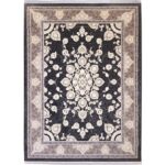 فرش طلاکوب طرح تاج 1200 شانه گل برجسته رنگ دودی کد 731818