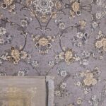 فرش افشان طلاکوب طرح الهه 1200 شانه گل برجسته طوسی کد 73231 - Image 6