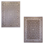 فرش افشان طلاکوب طرح الهه 1200 شانه گل برجسته طوسی کد 73231 - Image 2