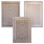 فرش افشان طلاکوب کرم طرح ایپک 1200 شانه گل برجسته کد 734112 - Image 2