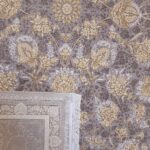 فرش افشان طلاکوب کرم طرح ایپک 1200 شانه گل برجسته کد 734112 - Image 12