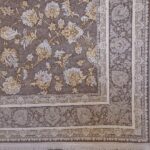 فرش افشان طلاکوب کرم طرح ایپک 1200 شانه گل برجسته کد 734112 - Image 7
