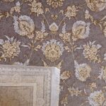 فرش افشان طلاکوب کرم طرح ایپک 1200 شانه گل برجسته کد 734112 - Image 5