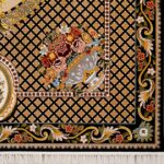 فرش طرح گلایول غیر برجسته 1200 شانه تراکم 3600 کد 20170 رنگ سرمه ای - فرشخونه