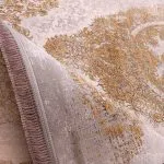 فرش فرانسوی وینتیج طلاکوب طرح جانت 1200 شانه کد 60241 - رنگ نقره ای - فرشخونه