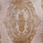 فرش فرانسوی وینتیج طلاکوب طرح جانت 1200 شانه کد 60241 - رنگ نقره ای - فرشخونه