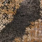 فرش فرانسوی وینتیج طلاکوب طرح جانت 1200 شانه کد 60241 - رنگ دودی - فرشخونه