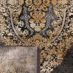 فرش فرانسوی وینتیج طلاکوب طرح جانت 1200 شانه کد 60241 - رنگ دودی - فرشخونه