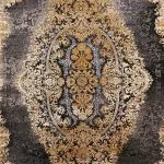 فرش فرانسوی وینتیج طلاکوب طرح جانت 1200 شانه کد 60241 - رنگ دودی - فرشخونه
