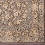 فرش طلاکوب افشان طرح رازقی 1200 شانه گل برجسته کد 60277 رنگ نقره ای - فرشخونه