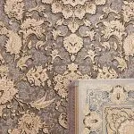 فرش طلاکوب افشان طرح رازقی 1200 شانه گل برجسته کد 60277 رنگ نقره ای - فرشخونه