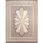 فرش طلاکوب طرح شاینا نقره ای 1200 شانه گل برجسته کد 60283