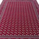 فرش ترکمن طرح قابی چشم رنگ لاکی 1200 شانه کد 2201740 - فرشخونه